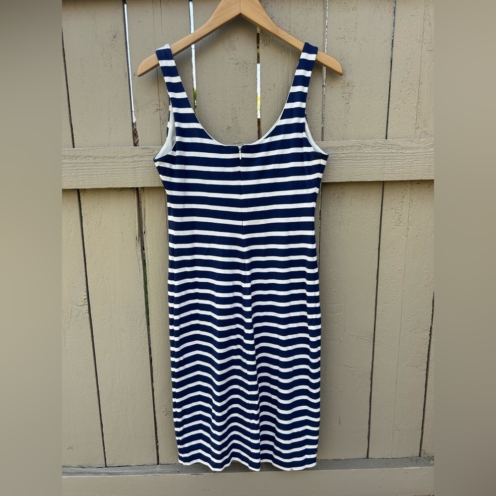 L' Agence Nautical Dress Blue and White Striped Dress Preppy Resortwear Vacation - Picture 3 of 4